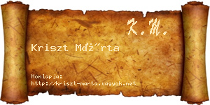 Kriszt Márta névjegykártya