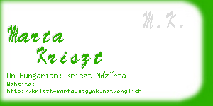 marta kriszt business card